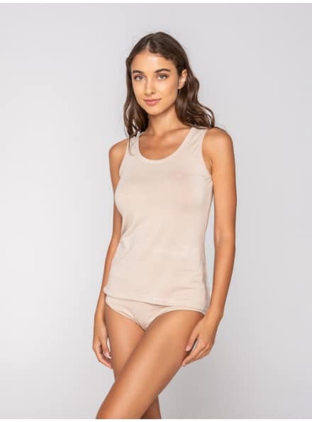 Γυναικείο Micro Touch Comfort αμάνικο τοπ Luna Μπεζ