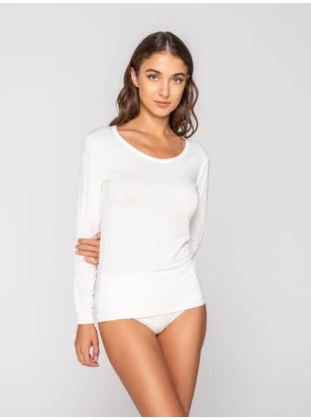 Γυναικείο Micro Touch Comfort t-shirt με μακρύ μανίκι Luna Ivory
