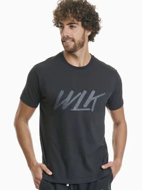 Ανδρικό Βαμβακερό t-shirt με τύπωμα WALK Μάυρο