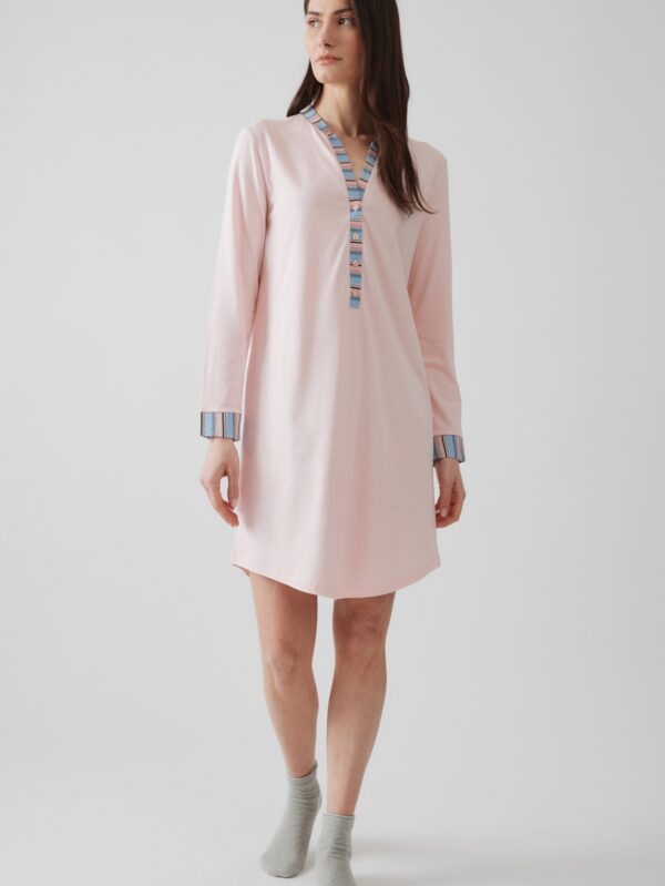 TENCEL™ Mo Γυναικεία Νυχτικιά Εγκυμοσύνης/ Θηλασμού με ριγέ πατιλέτα