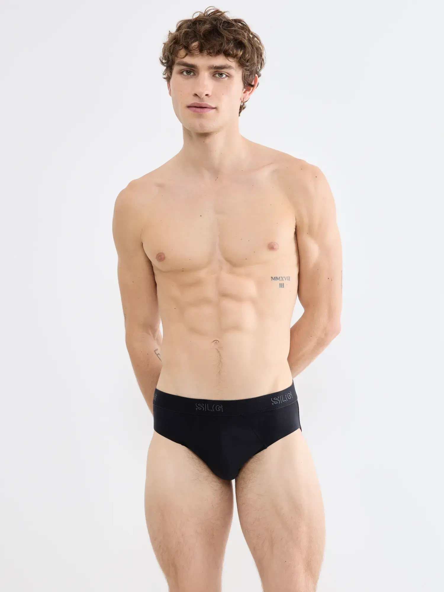 Sloggi SLG Base Brief ανδρικό μαύρο σλιπ μπροστινή όψη