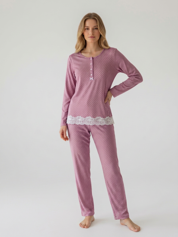 Γυναικεία πιτζάμα Harmony 38-111903 Magenta με δαντέλα