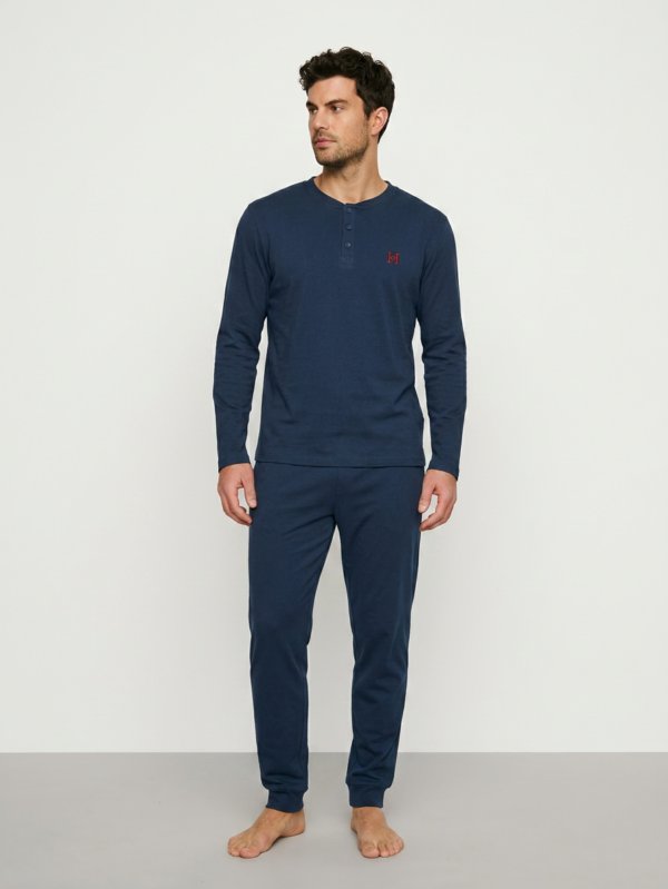 Ανδρική πιτζάμα Harmony 38-811307 Blue με jogger παντελόνι