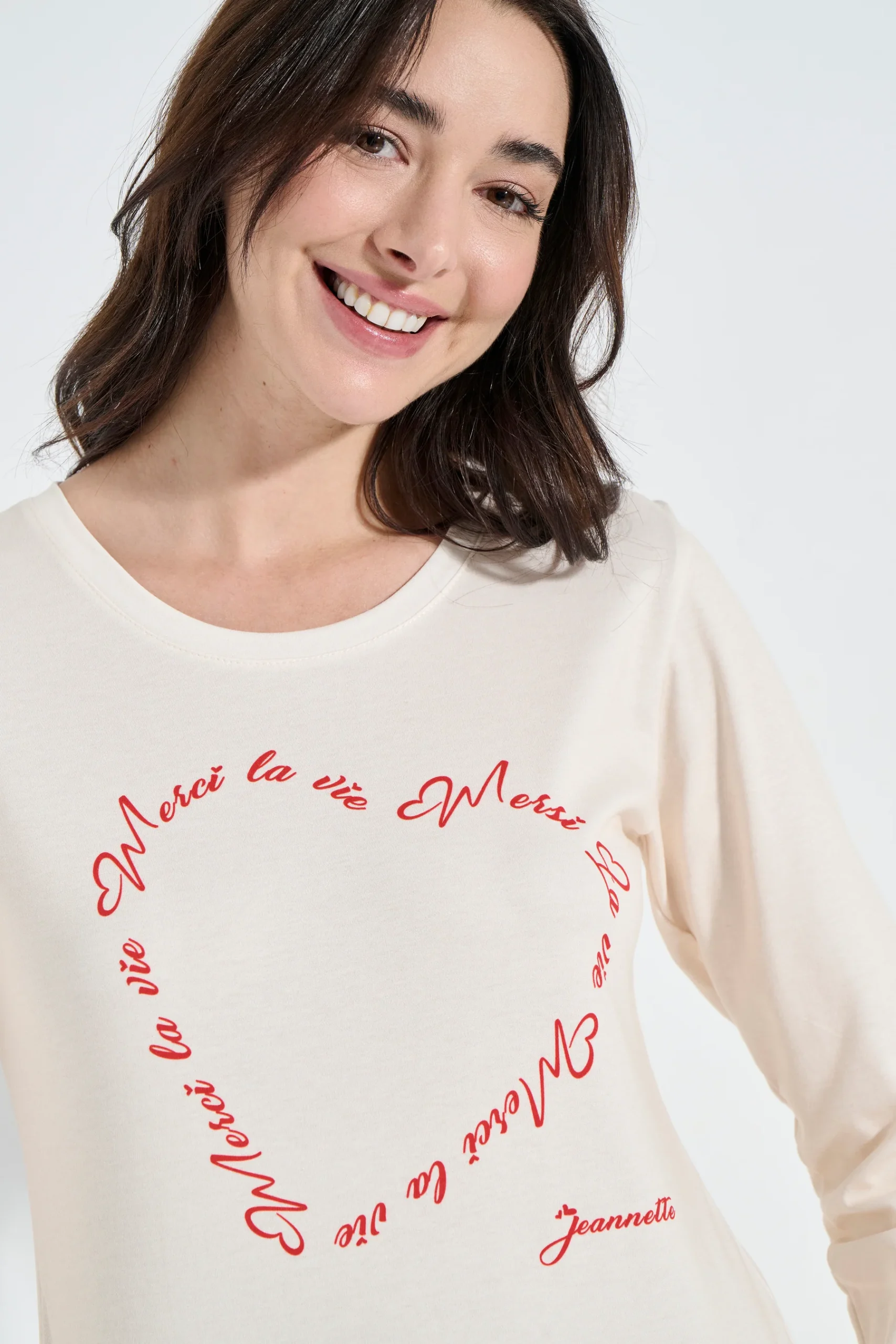 Jeannette 8357 γυναικεία πιτζάμα Merci la vie