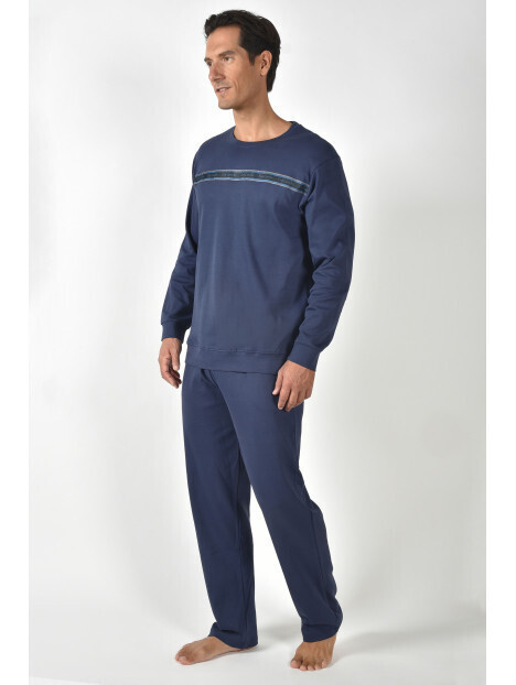 Ανδρική πιτζάμα Guy Laroche navy με μακριά μανίκια και ίσιο παντελόνι
