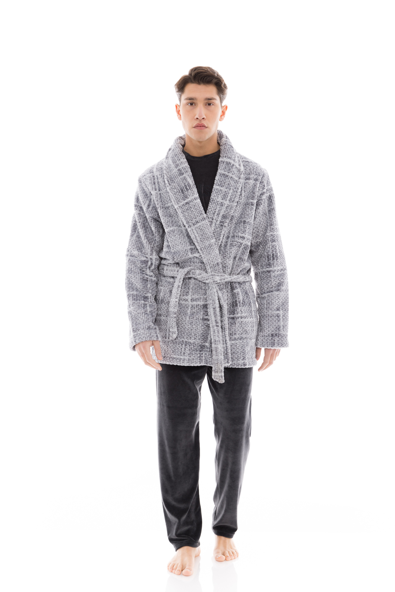 Ανδρική ρόμπα Ulisse Jacquard W-M641 Grey