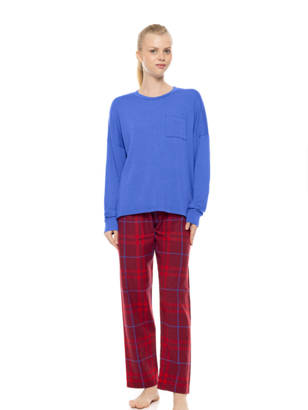 Γυναικεία πιτζάμα Pink Label Cherry Plaid W2003 μπλε