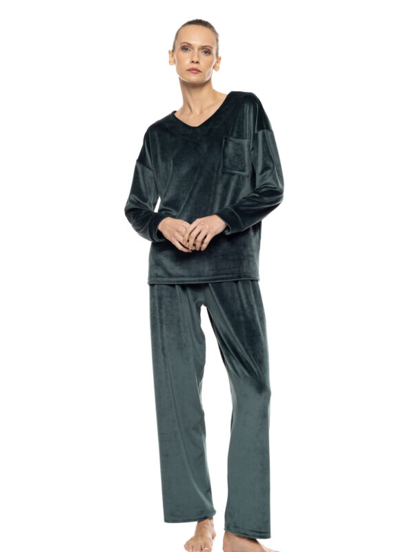 Γυναικεία πιτζάμα Pink Label Soft Velvet W2024 Chocolate