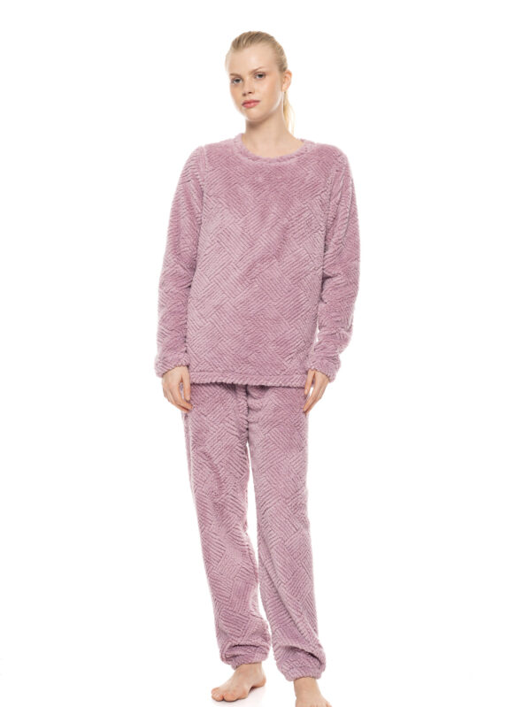 Γυναικεία πιτζάμα Ulisse Fleece Jacquard W2047 Dusty Pink