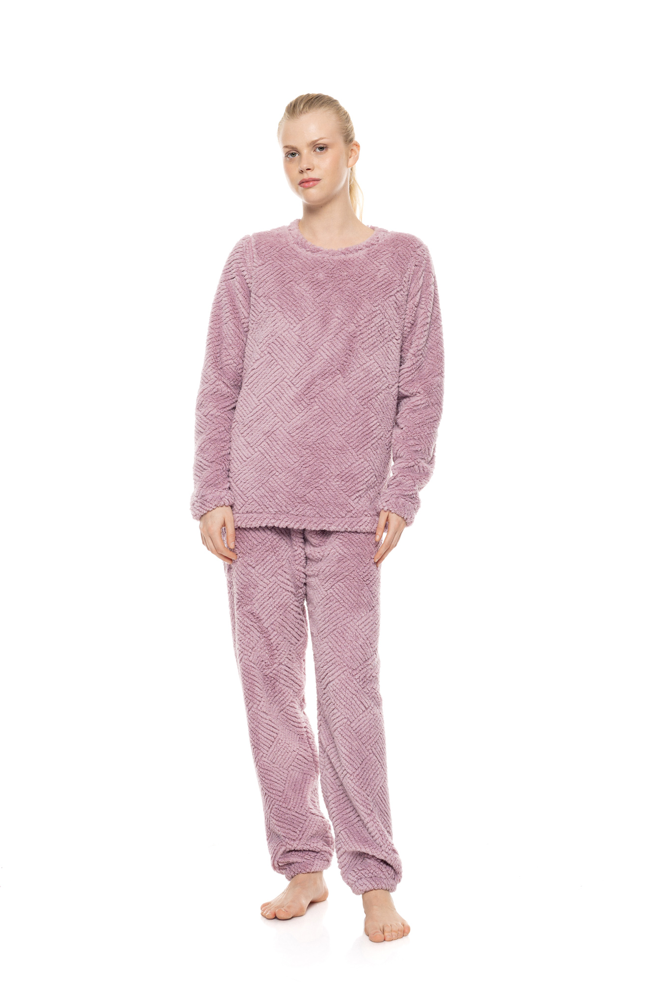 Γυναικεία πιτζάμα Ulisse Fleece Jacquard W2047 Dusty Pink