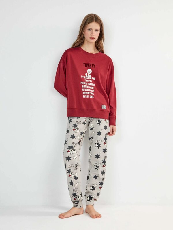 Γυναικεία πιτζάμα Tweety Gisela 2/20475S Garnet Red