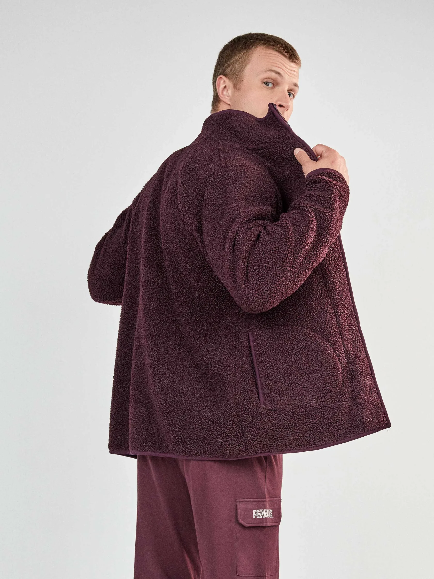 Gisela 2/20459T ανδρικό sherpa jacket μπορντό