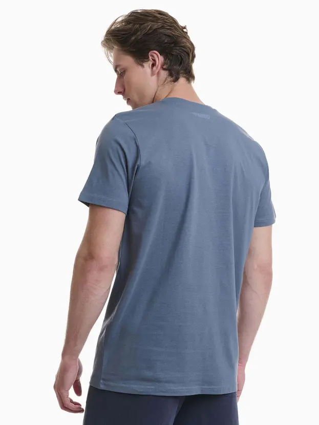 Ανδρικό T-Shirt Walk W5200-10 μπλε πίσω όψη