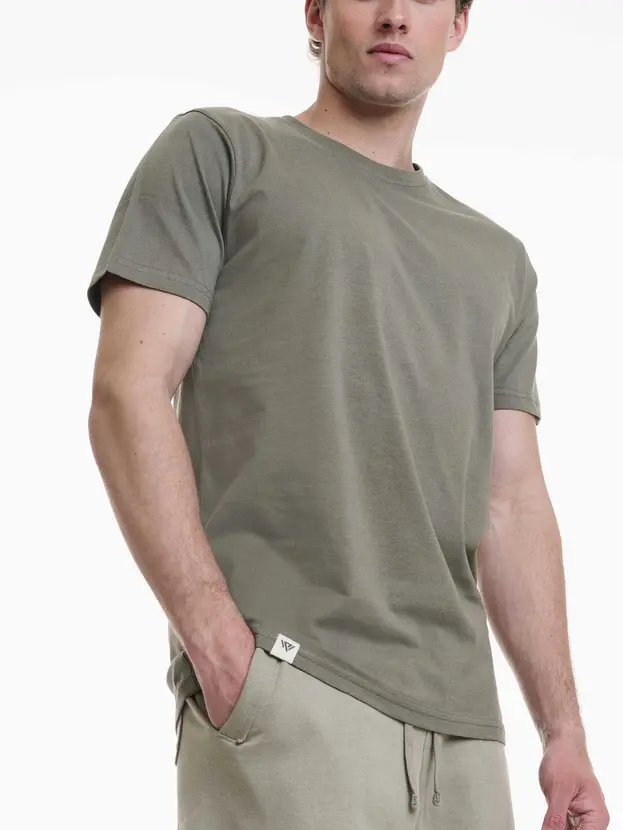 Χακί ανδρικό T-Shirt Walk W5200-10 με κοντό μανίκι