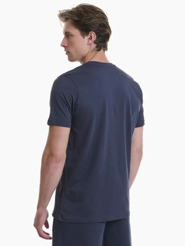 Ανδρικό T-Shirt Walk W5200-9 μπλε πίσω όψη