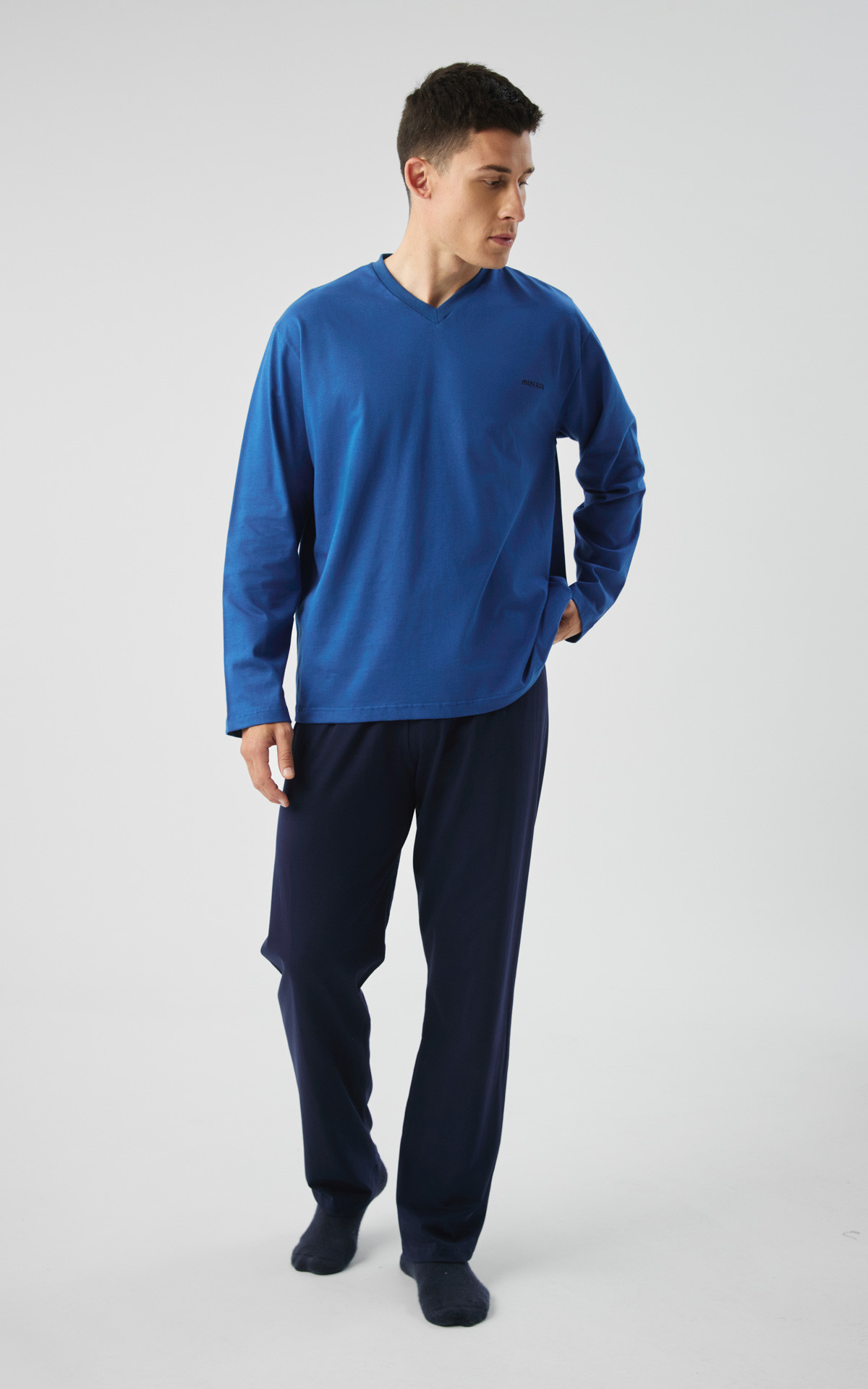 Minerva 90-71477-695 ανδρική πιτζάμα Blue Marine