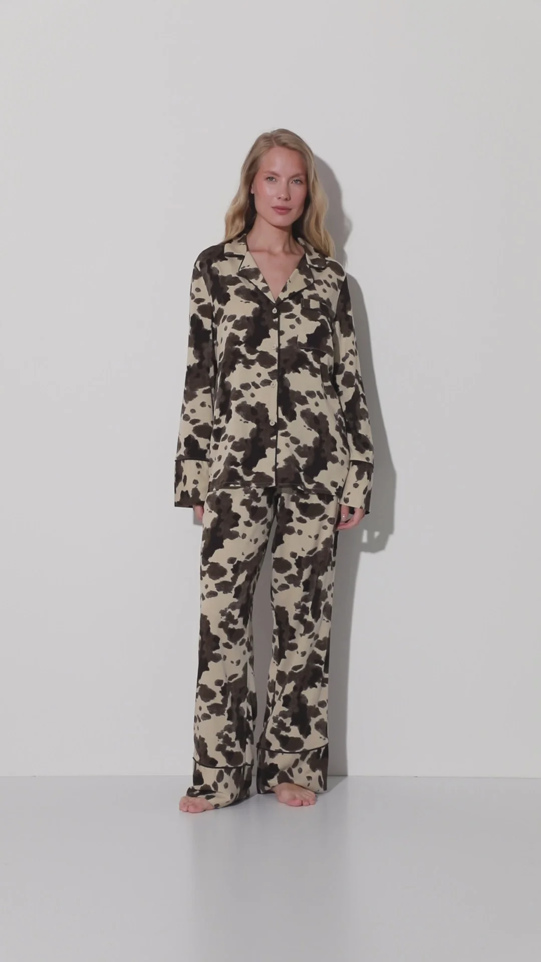 Aruelle Bianca Pajama Long πιτζάμα με πουκάμισο και παντελόνι
